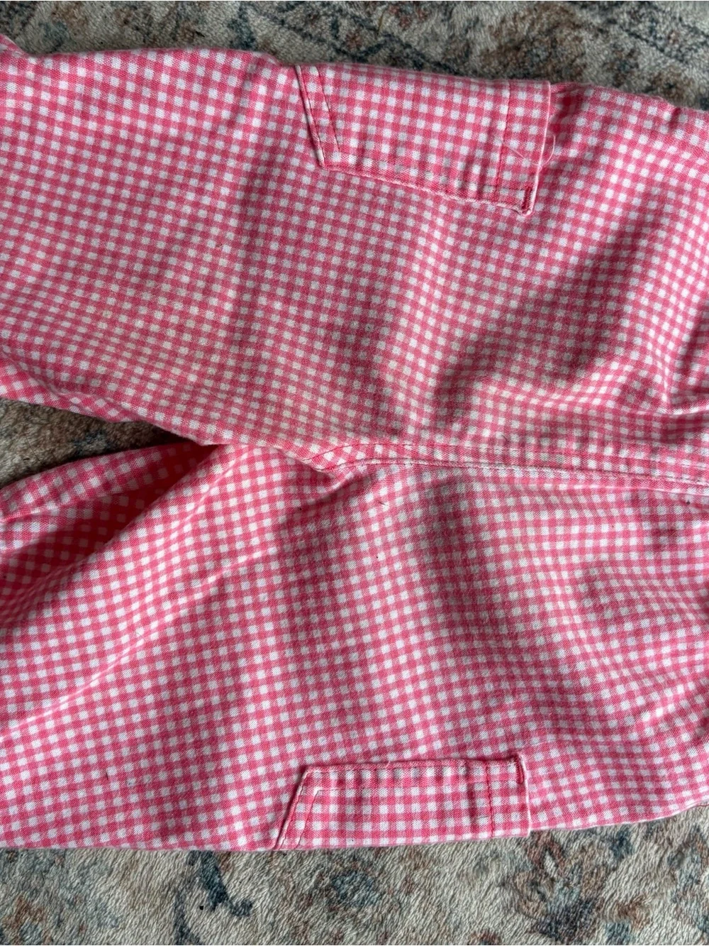 Vintage Children’s Place Girls 18M Pink Gingham Drawstring Cargo Pants